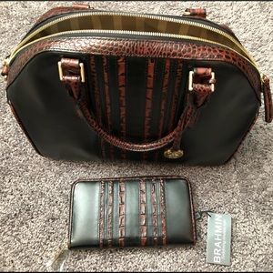 Brahmin Classic Blk/Brown Purse And Wallet - image 1